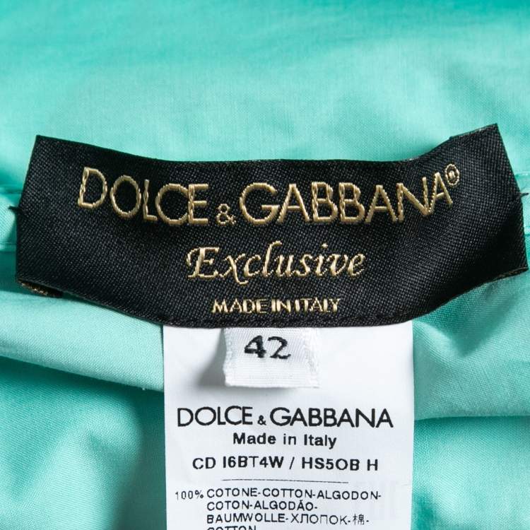 Pre Owned Dolce & Gabbana Blue Lemon Print Cotton Sleeveless Dress M