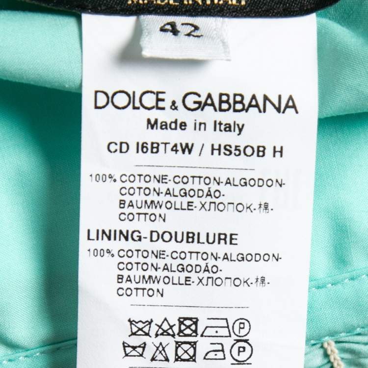 Pre Owned Dolce & Gabbana Blue Lemon Print Cotton Sleeveless Dress M