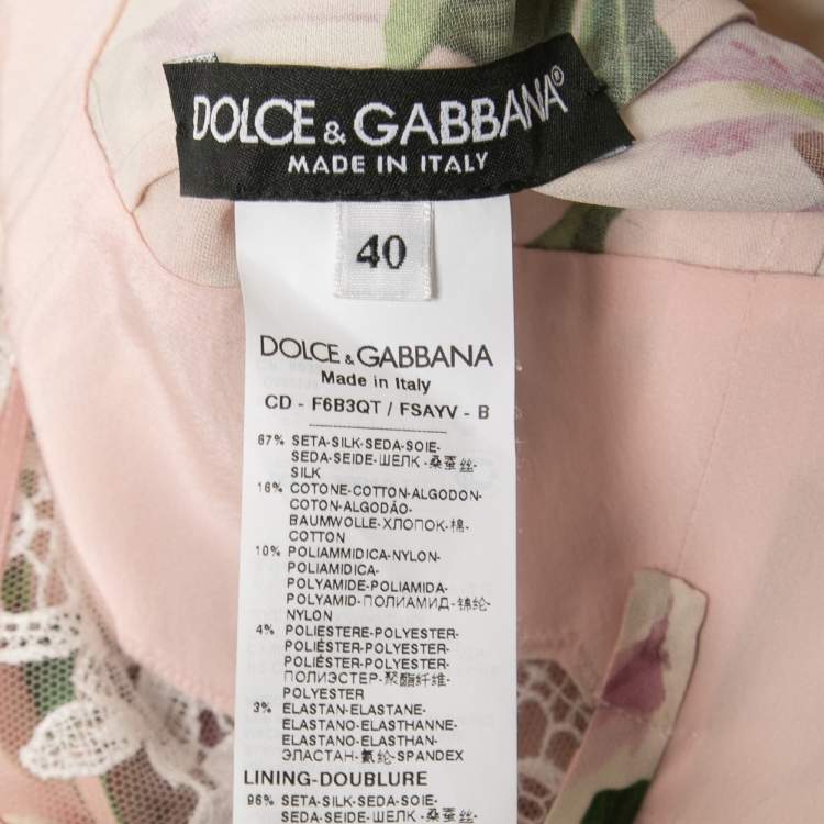 مملوكة مسبقًا Dolce & Gabbana Pink Floral Print Silk Slip Midi Dress S