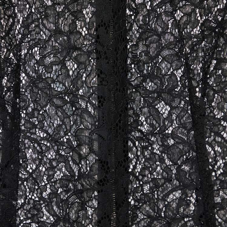 مملوكة مسبقًا Dolce & Gabbana Black Lace High Neck Sheer Top M