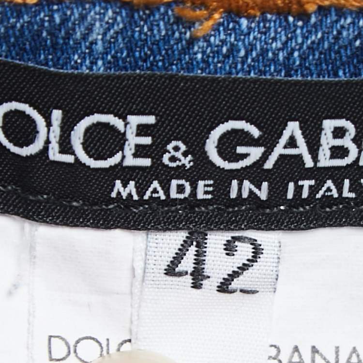 Pre Owned Dolce & Gabbana Blue Distressed Denim Cute Jeans M Waist 32"