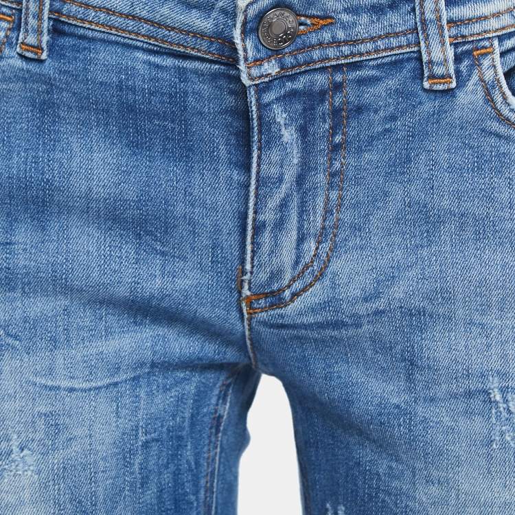 Pre Owned Dolce & Gabbana Blue Distressed Denim Cute Jeans M Waist 32"