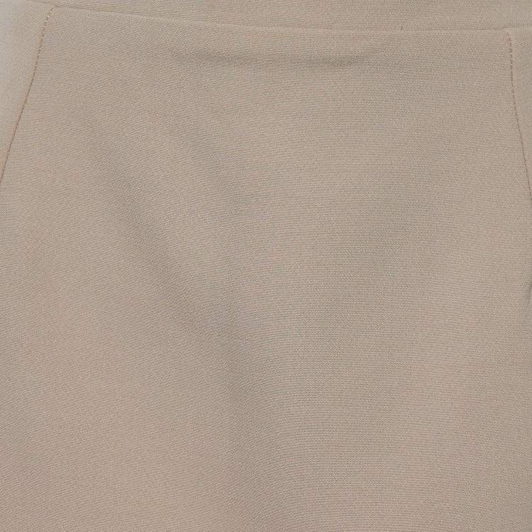 Pre Owned Dolce & Gabbana Light Brown Wool Pencil Skirt L