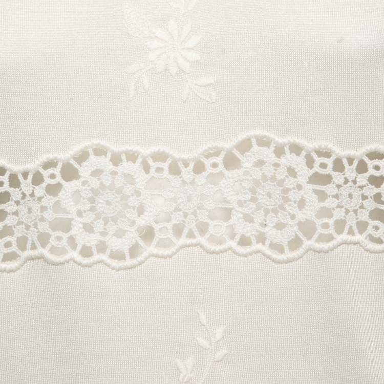 مملوكة مسبقًا Dolce & Gabbana Cream Lace-Trim Sleeveless Knit Top M
