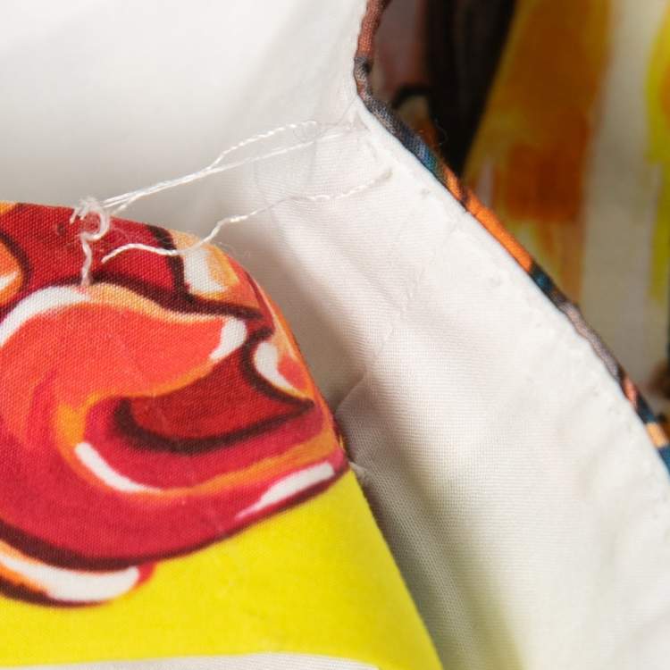 مملوكة مسبقًا Dolce & Gabbana Multicolor Stampa Print Cotton Crop Top S