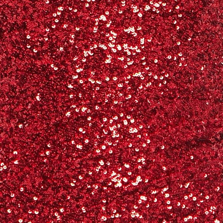 Pre Owned Dolce & Gabbana Metallic Red Sequins Long Gown S