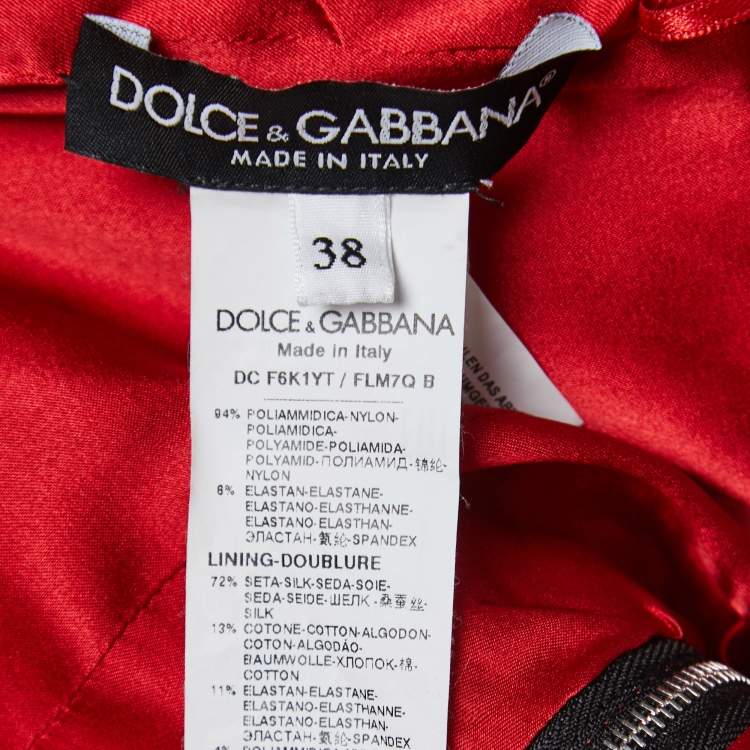 Pre Owned Dolce & Gabbana Metallic Red Sequins Long Gown S