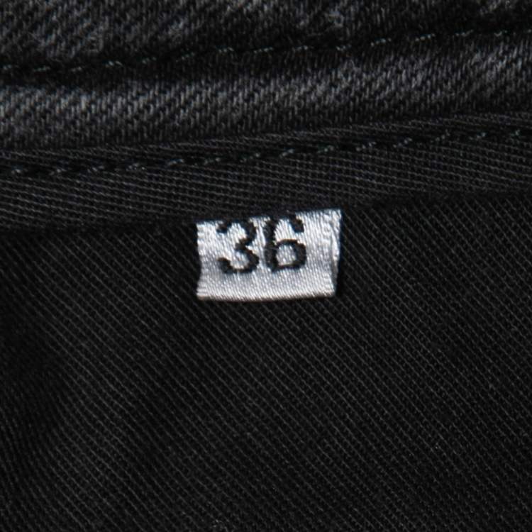 Pre Owned Dolce & Gabbana Dark Grey Denim Sacred Heart Detail Pretty Fit Jeans XS Waist 27"