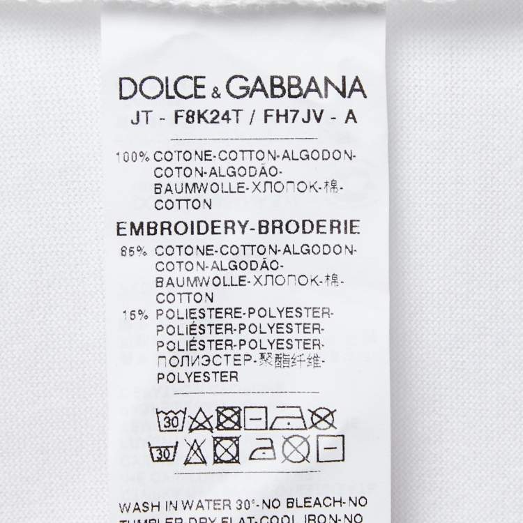 Pre Owned Dolce & Gabbana White Cotton Boycott Logo Print T-Shirt M