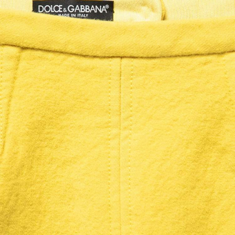 Pre Owned Dolce & Gabbana Yellow Wool Pencil Skirt S