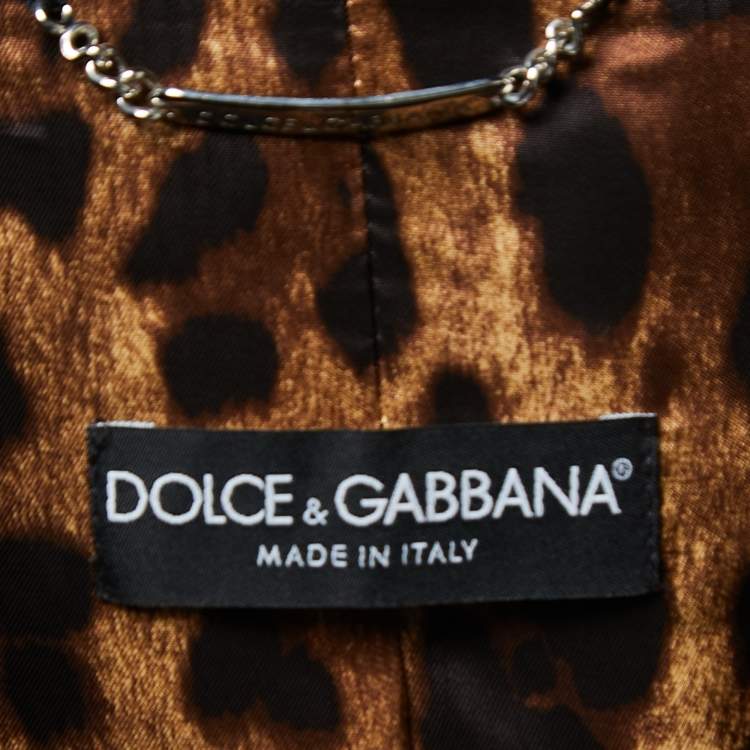 Pre Owned Dolce & Gabbana Black Synthetic Belted Trench Coat L