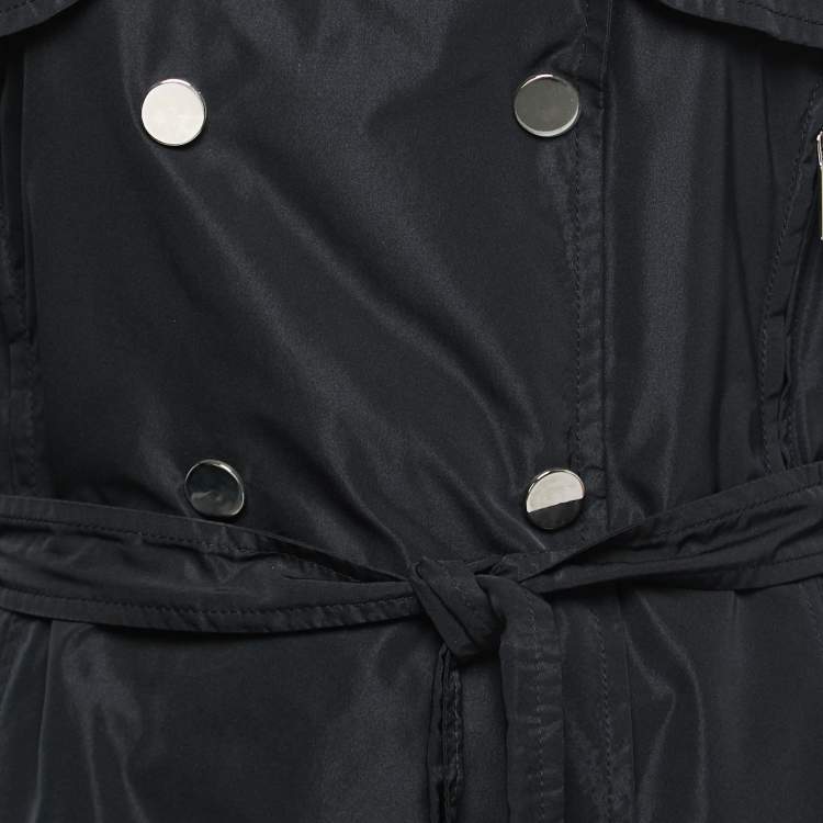 Pre Owned Dolce & Gabbana Black Synthetic Belted Trench Coat L