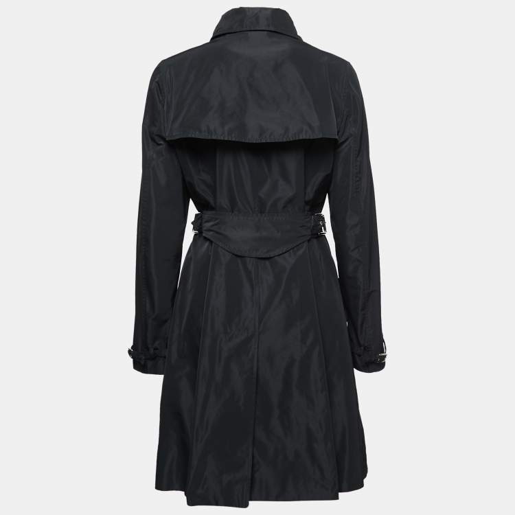 Pre Owned Dolce & Gabbana Black Synthetic Belted Trench Coat L