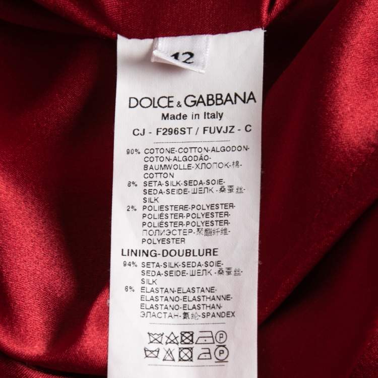 Pre Owned Dolce & Gabbana Red Velvet Double-Breasted Suit M