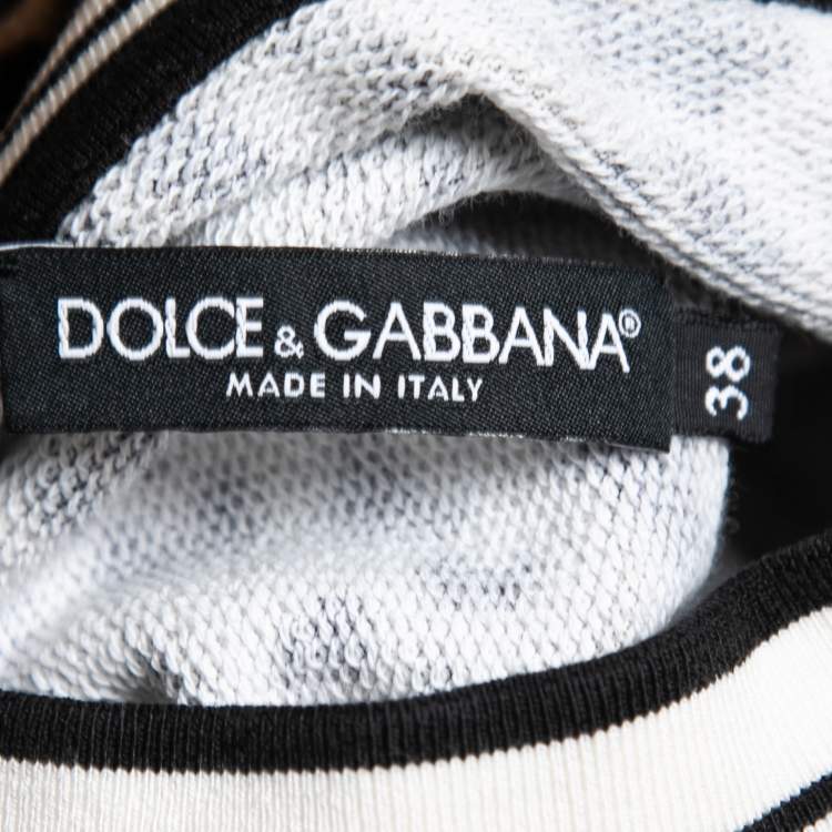 Pre Owned Dolce & Gabbana Brown Leopard Print Cotton Sweatshirt S