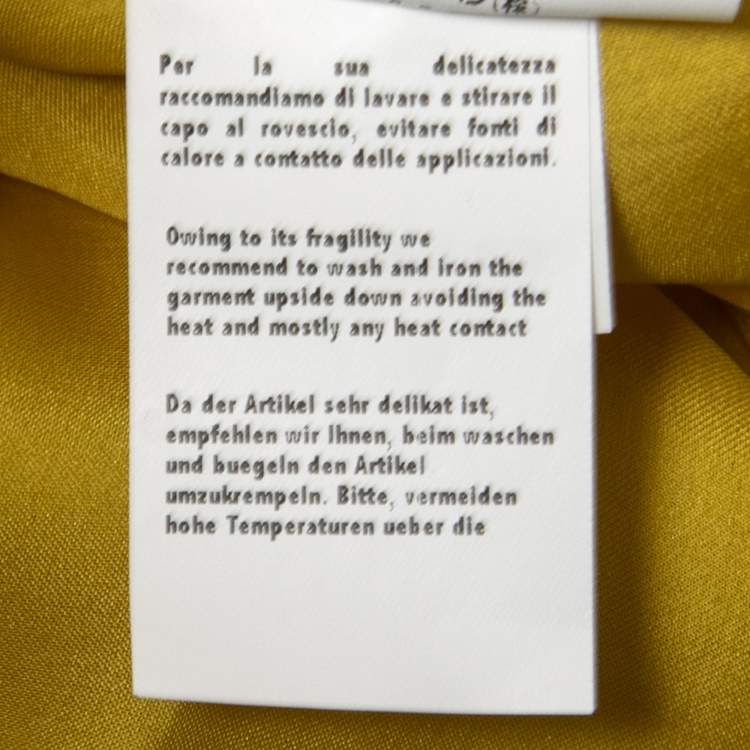 Pre Owned Dolce & Gabbana Yellow Silk Belted Trench Coat M