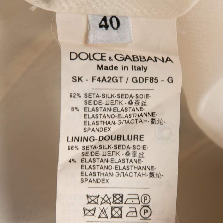Pre Owned Dolce & Gabbana Multicolor Floral Vase Print Silk Midi Skirt S