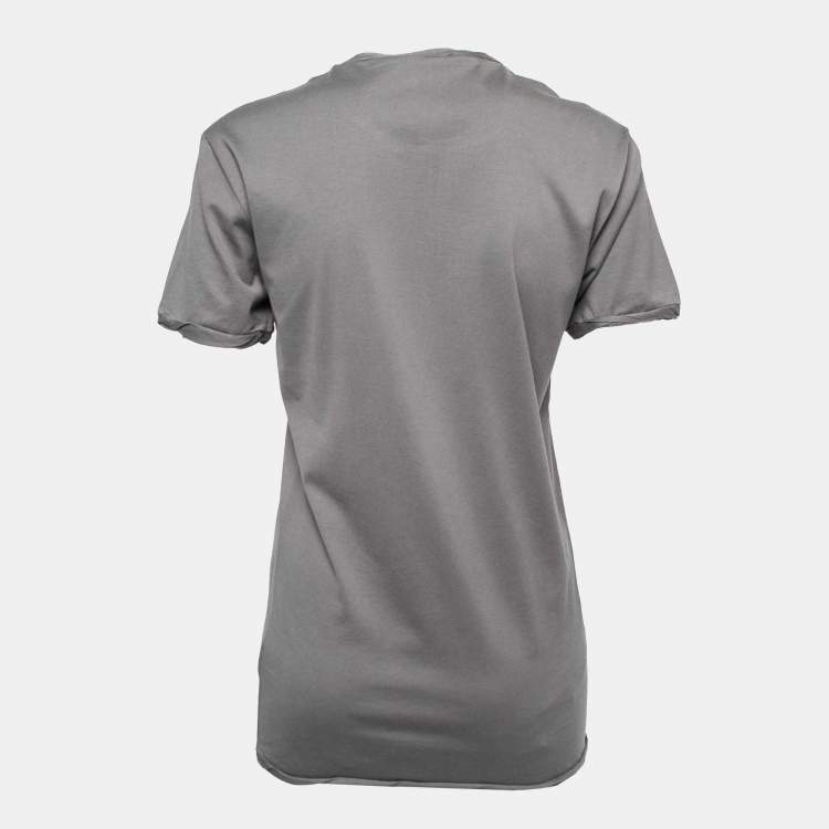 Pre Owned Dolce & Gabbana Grey Cotton Marlon Brando Print T-Shirt M