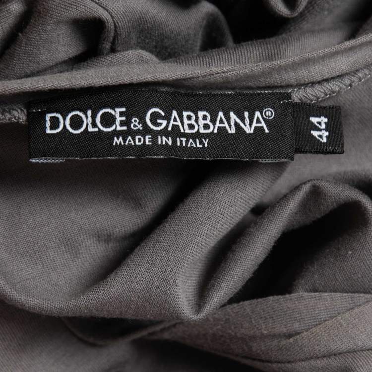 Pre Owned Dolce & Gabbana Grey Cotton Marlon Brando Print T-Shirt M