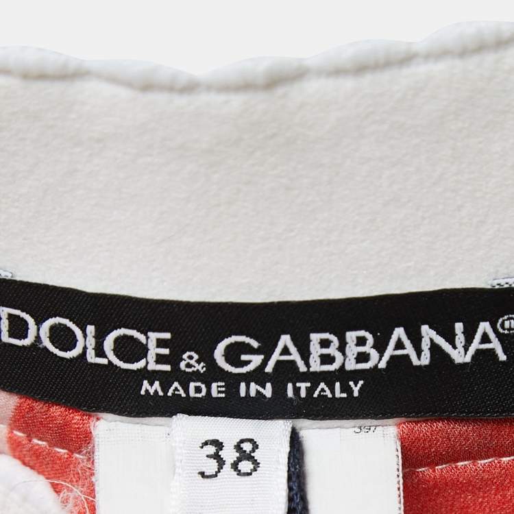 Pre Owned Dolce & Gabbana Multicolor Mambo Print Silk Slim Fit Trousers S