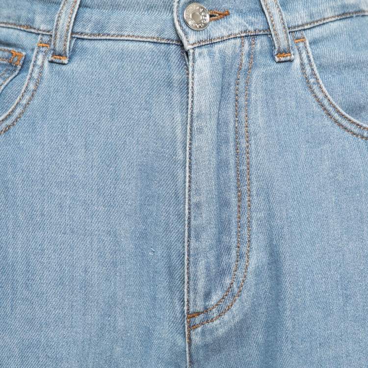 Pre Owned Dolce & Gabbana Light Blue Denim Culottes S Waist 24"