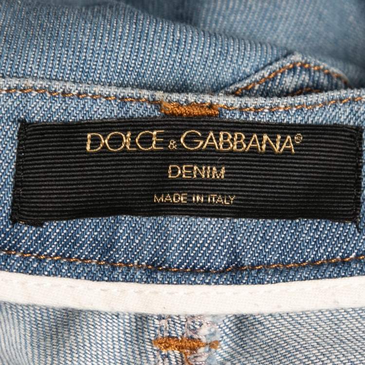 Pre Owned Dolce & Gabbana Light Blue Denim Culottes S Waist 24"