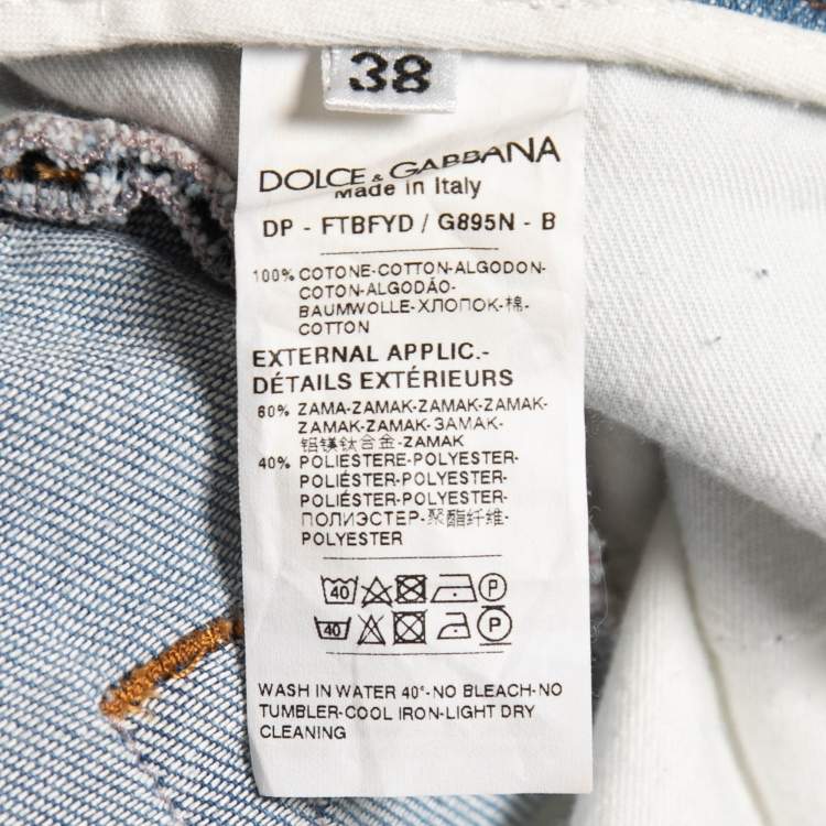 Pre Owned Dolce & Gabbana Light Blue Denim Culottes S Waist 24"