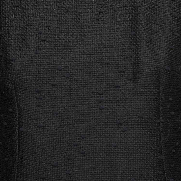 Pre Owned Dolce & Gabbana Black Tweed Fringed Mid-Length Dress M
