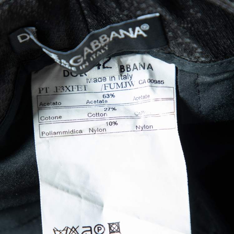 Pre Owned Dolce & Gabbana Black Cotton Blend Tapered Leg Pans M