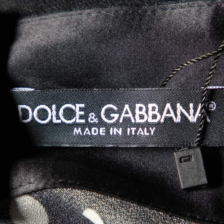 مملوكة مسبقًا Dolce & Gabbana Monochrome Silk Polka Dot Flared Skirt M
