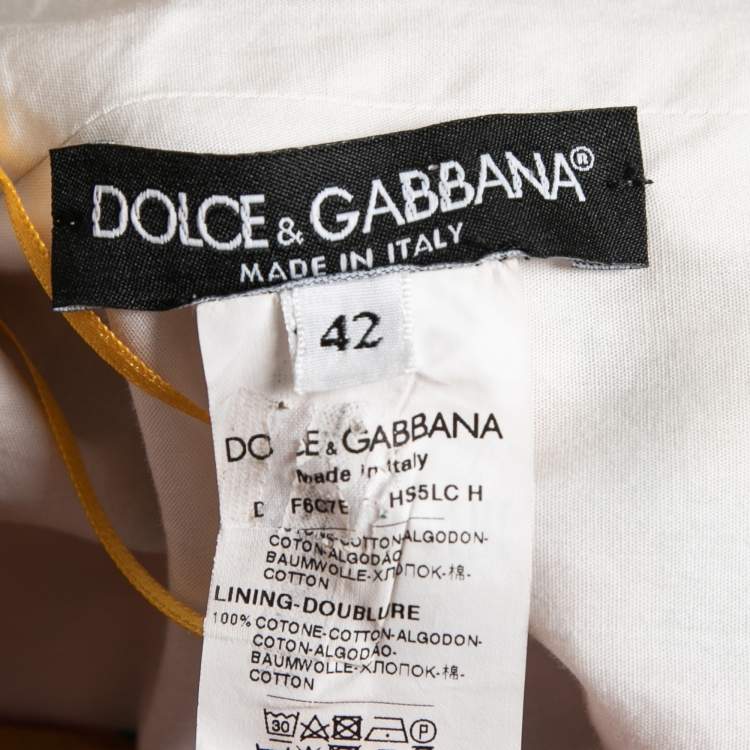 Pre Owned Dolce & Gabbana Multicolor Floral Print Cotton Flared Midi Dress M