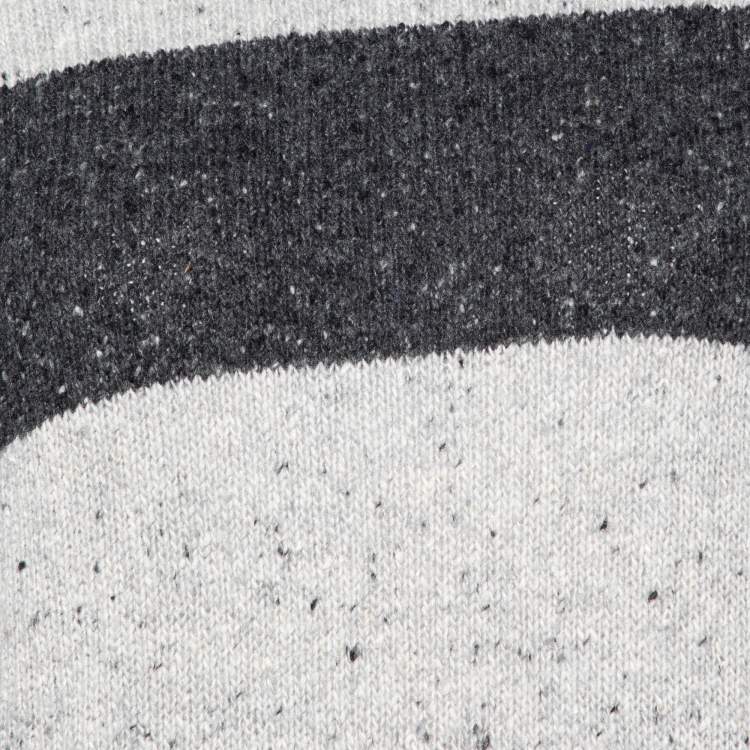 Pre Owned Dolce & Gabbana Grey Striped Wool Turtleneck Sweater L
