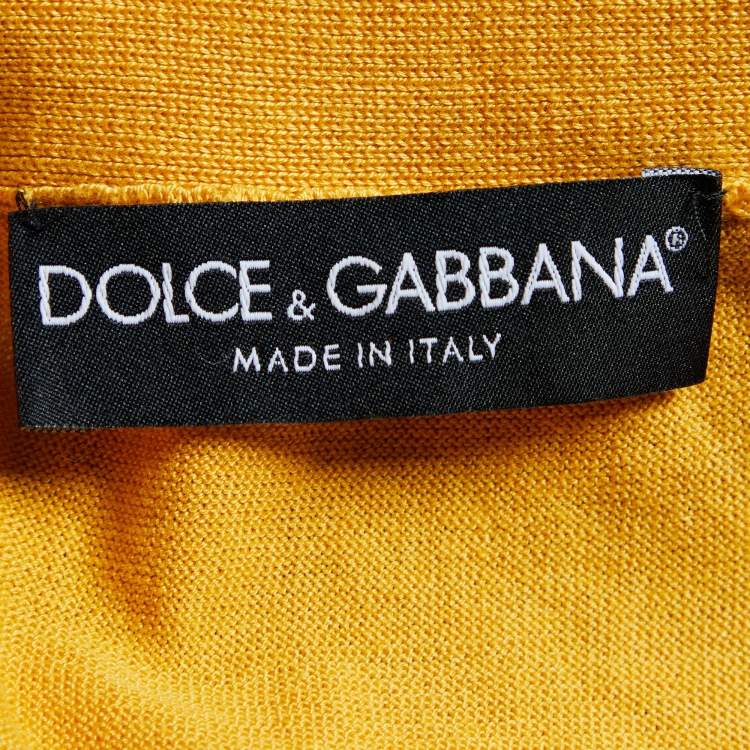 Pre Owned Dolce & Gabbana Yellow Cotton Knit Button Front Cardigan S