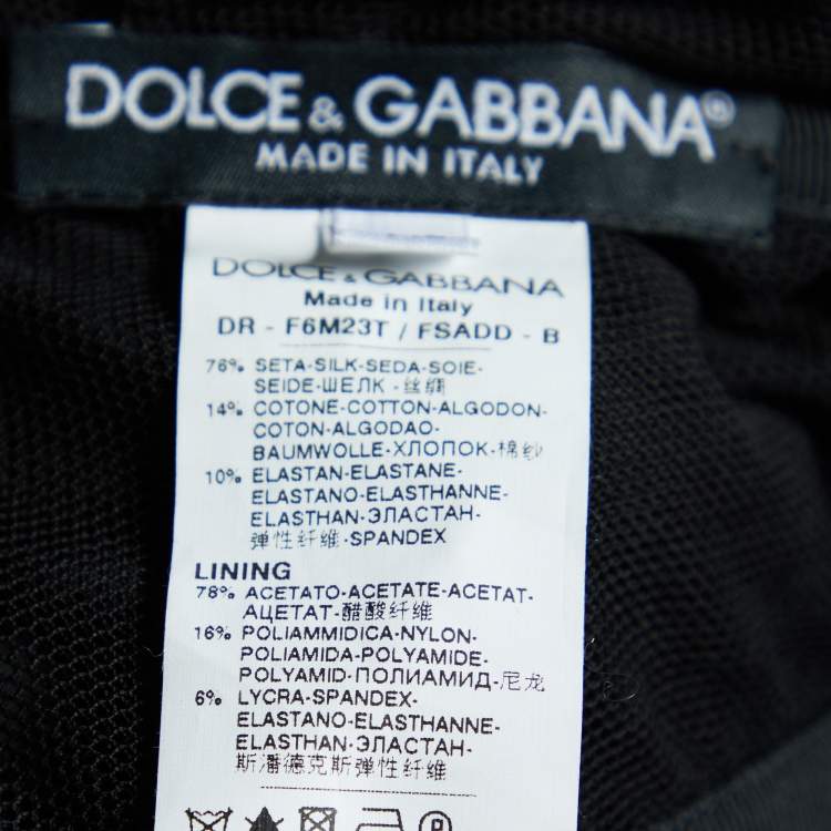 Pre Owned Dolce & Gabbana Blue Animal Printed Silk Bow Detail Strapless Maxi Dress L