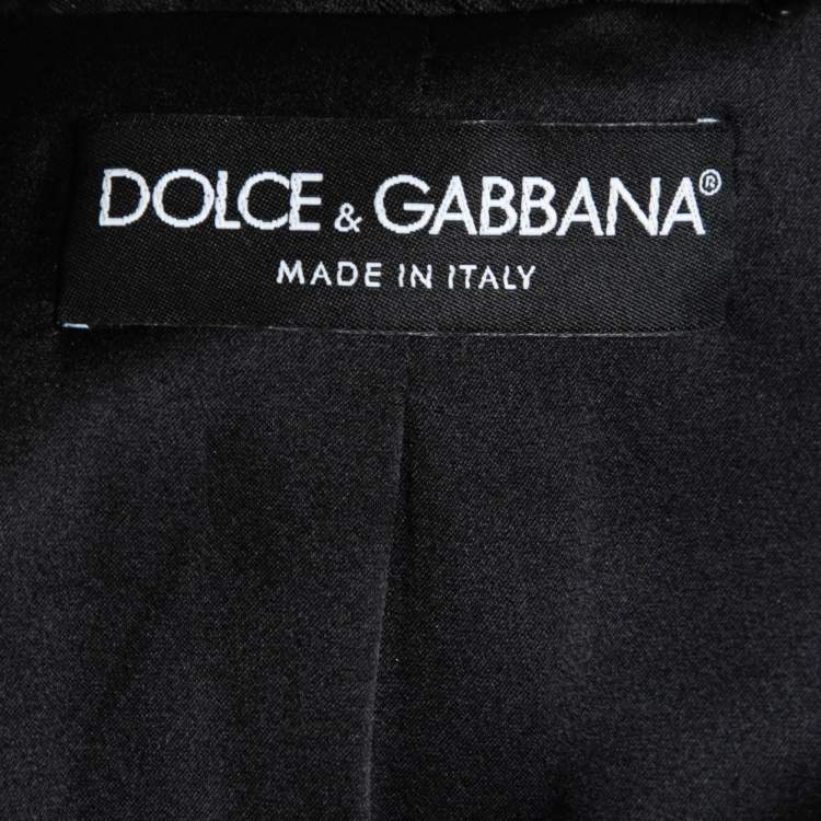 Pre Owned Dolce & Gabbana Black Floral Jacquard Bolero Jacket & Skirt Set S