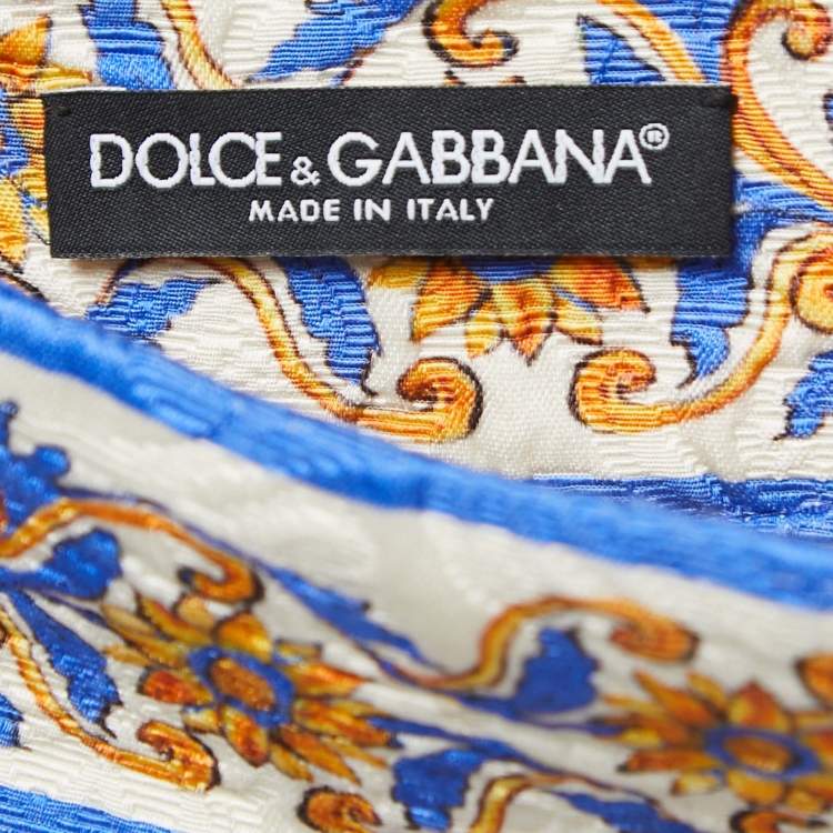Pre Owned Dolce & Gabbana Multicolor Printed Jacquard Midi Skirt M