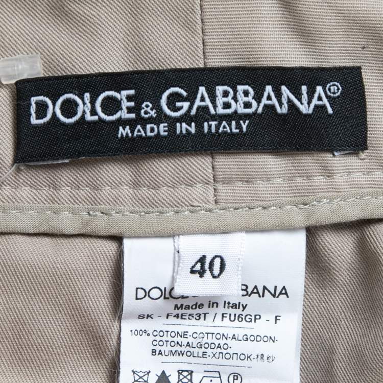 Pre Owned Dolce & Gabbana Beige Cotton Pocket Detail Mini Balloon Skirt S