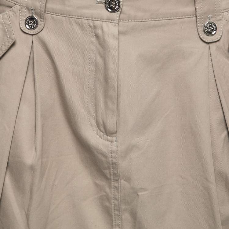 Pre Owned Dolce & Gabbana Beige Cotton Pocket Detail Mini Balloon Skirt S