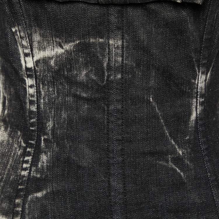 Pre Owned Dolce & Gabbana Black Denim Corset Top S