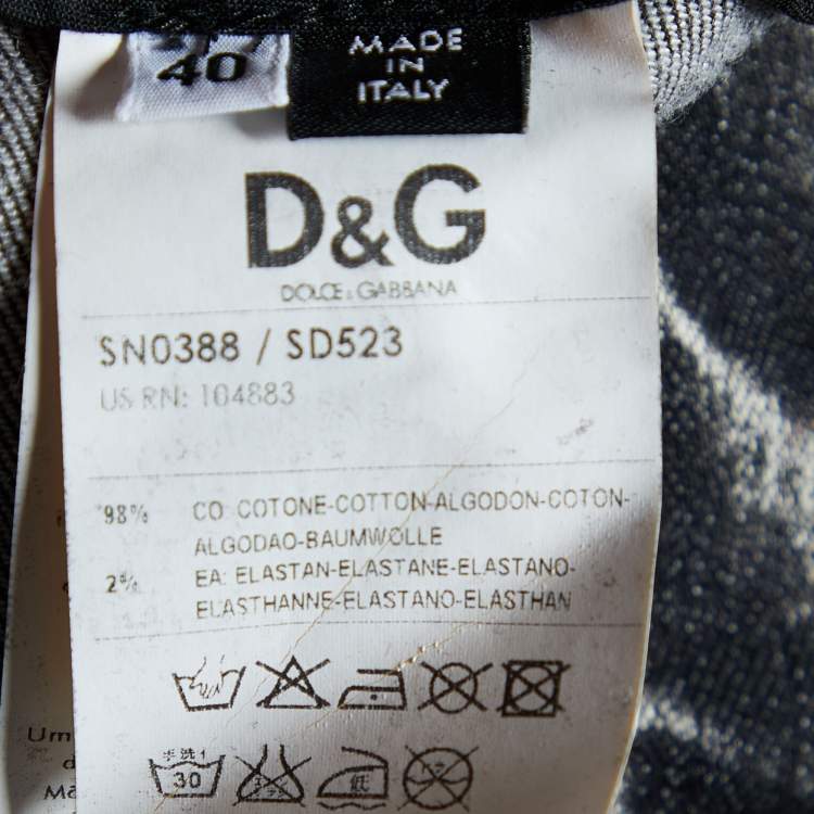 Pre Owned Dolce & Gabbana Black Denim Corset Top S