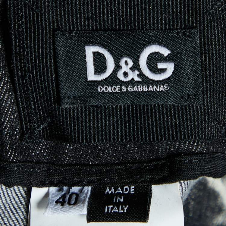 Pre Owned Dolce & Gabbana Black Denim Corset Top S