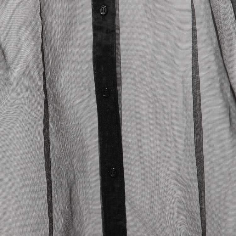 Pre Owned Dolce & Gabbana Black Nylon Transparent Full Sleeve Shirt M