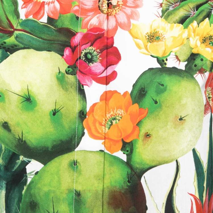 Pre Owned Dolce & Gabbana Multicolor Cactus Print Cotton Shirt M
