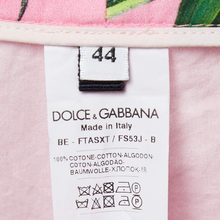Pre Owned Dolce & Gabbana Pink Pineapple Printed Cotton Shorts M