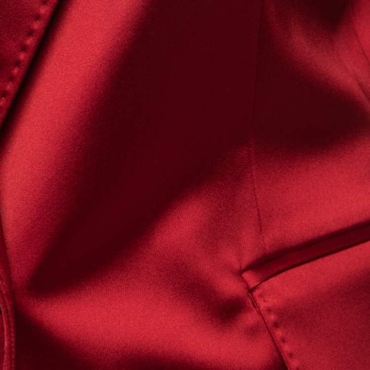 مملوكة مسبقًا Dolce & Gabbana Red Satin Single Breasted Blazer M