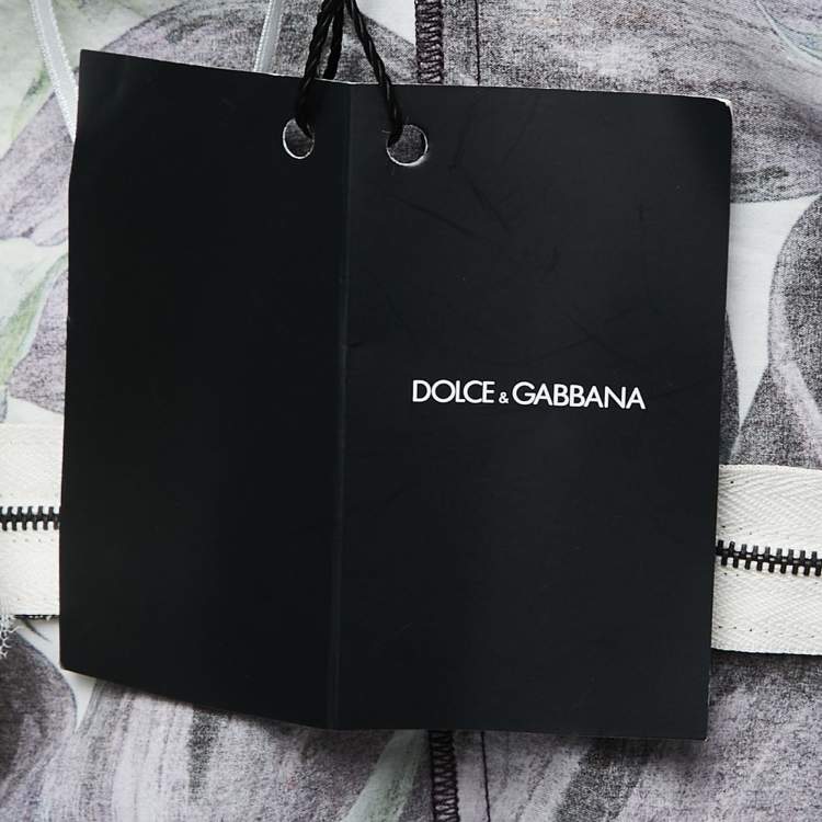 Pre Owned Dolce & Gabbana Purple/White Printed Cotton Lace Trimmed Sleeveless Top S