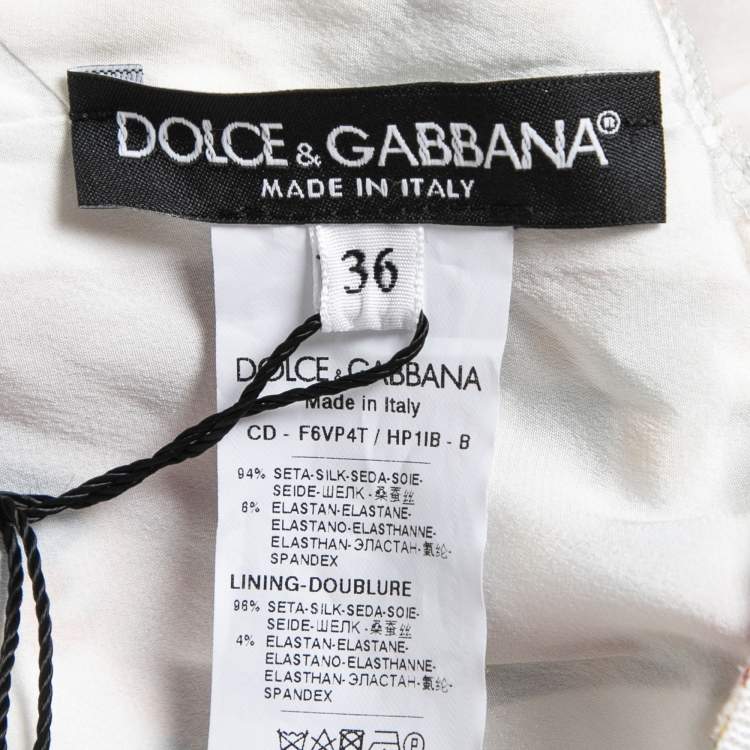 Pre Owned Dolce & Gabbana Multicolor Printed Silk Wide Kimono Sleeve Short Dress XS
