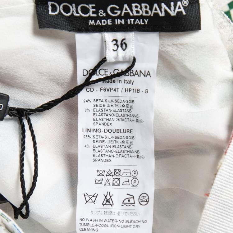 Pre Owned Dolce & Gabbana Multicolor Printed Silk Wide Kimono Sleeve Short Dress XS