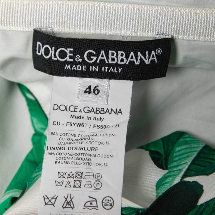 مملوكة مسبقًا Dolce & Gabbana Green Banana Leaf Print Cotton Maxi Dress L