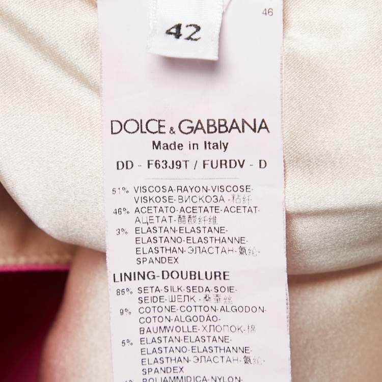 Pre Owned Dolce & Gabbana Pink Crepe Sleeveless Midi Dress S